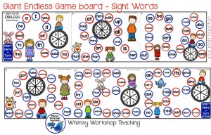 FREE Giant Sight Words Game Board and Vowels Desk Strips