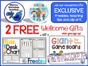FREE sight words game board and vowels desk strips