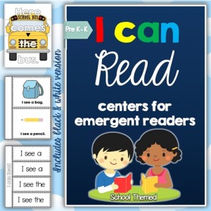 I can Read Emergent Center Activities - School Themed BUNDLE