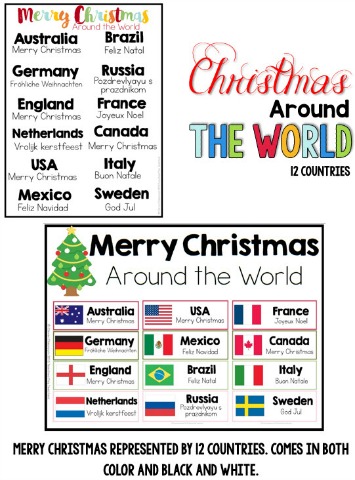 Christmas around the world cards, posters differentiated passages, craft, reading and more