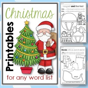Christmas Printables for any Word List Clever Classroom 