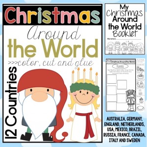 Christmas Around the World Color, Cut and Paste printables ready to go. 