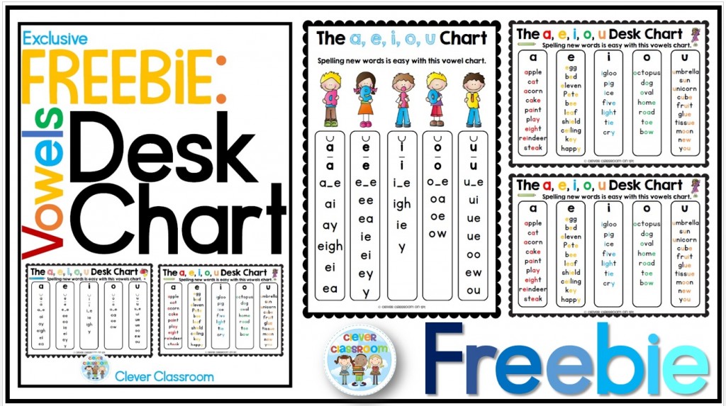 Vowel charts and posters FREE via Clever Classroom