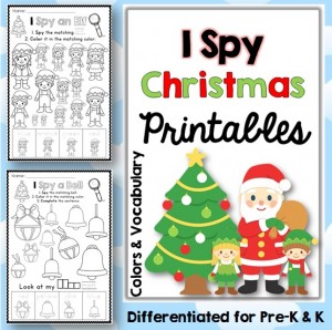 I Spy Christmas Colors and Vocab 