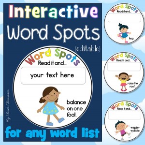 Interactive Word Spots for any Word List fully editable too