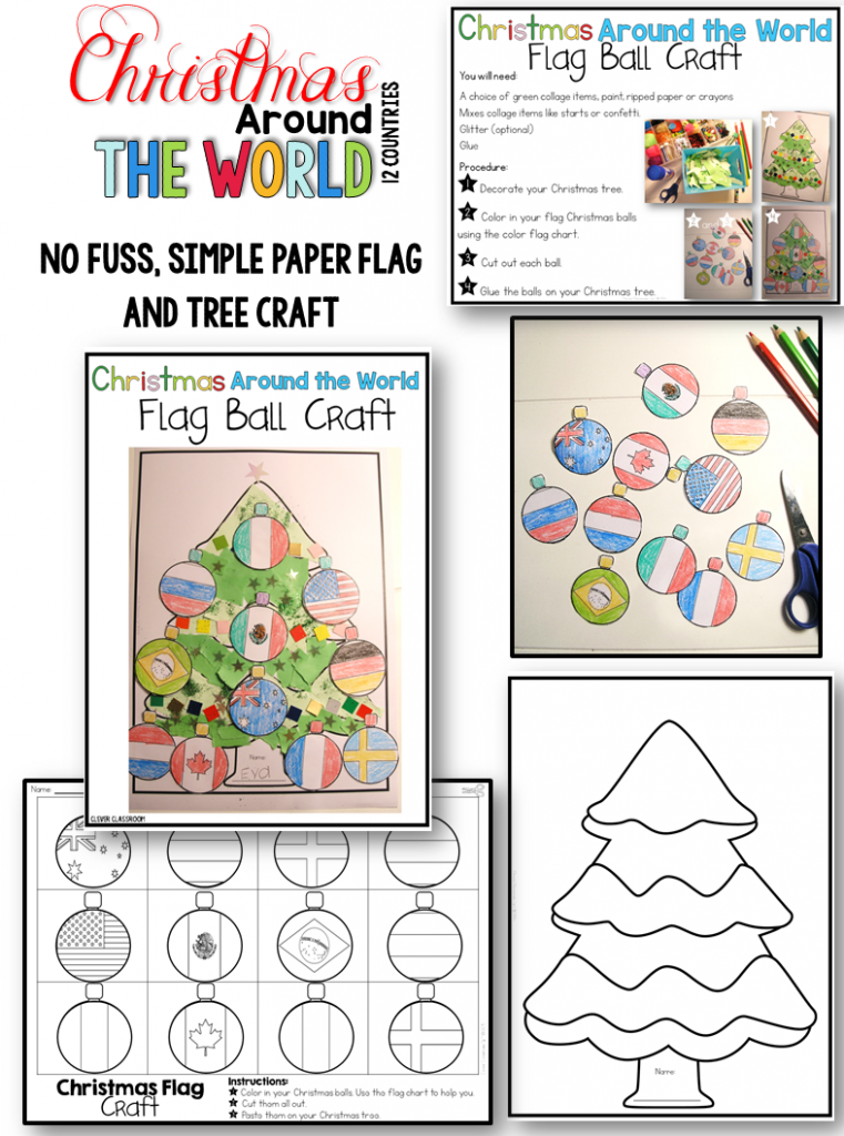 Christmas Around the World writing prompts, crafts and printable activities