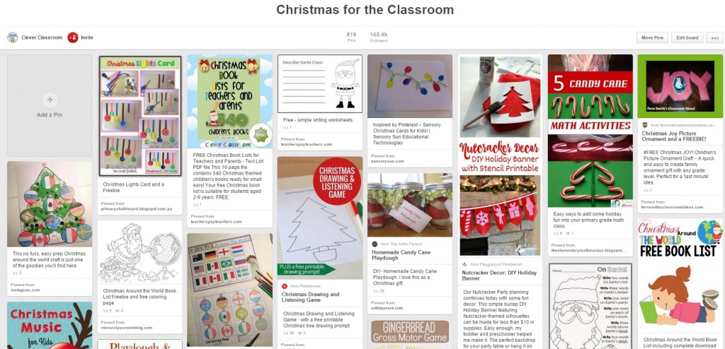 Christmas for the Classroom Pinterest board