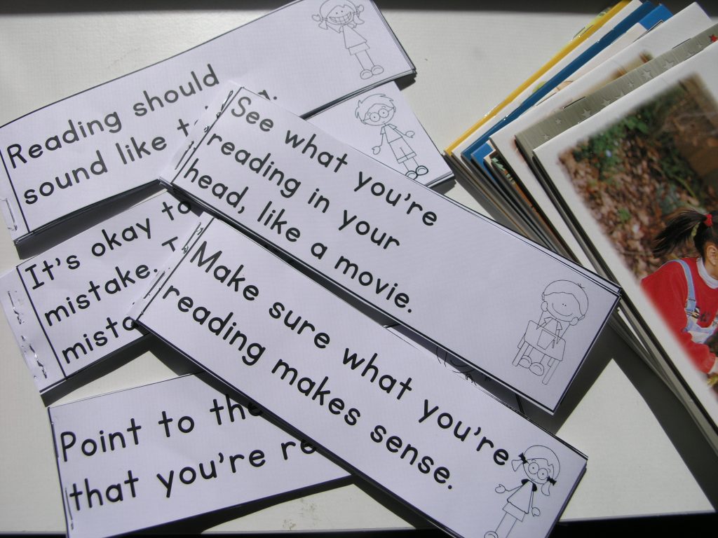 Guided reading reminder slips to help develop reading skills and strategies