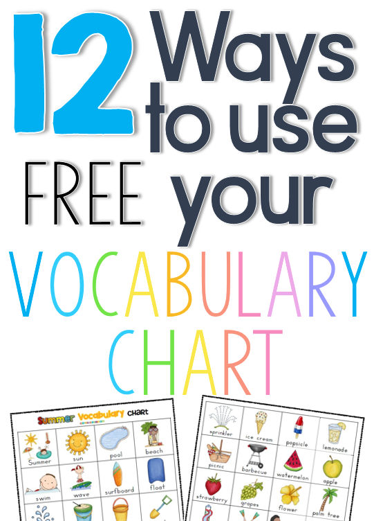 12 ways to use a vocabulary chart freebie