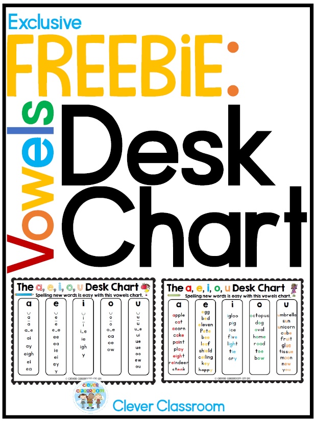 Vowel Chart freebie Clever Classroom