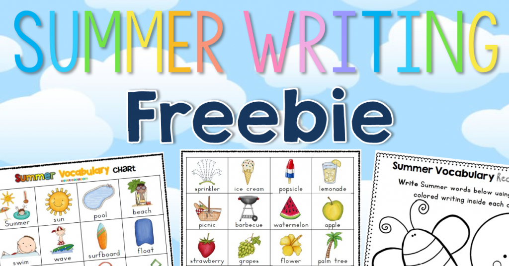 Summer vocabulary free writing pages and worksheets