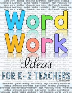 Word work ideas for teachers