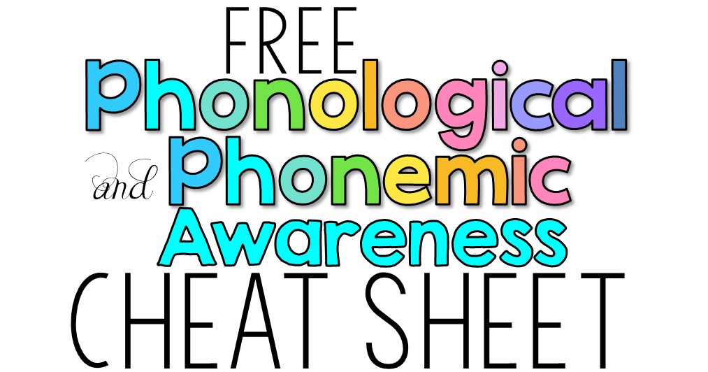 Phonemic Awareness Cheat Sheet FREEBIE