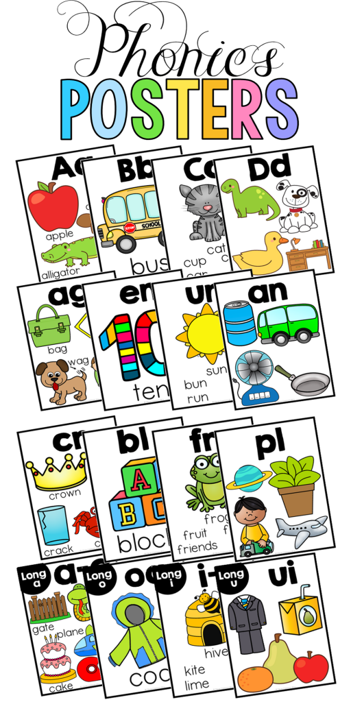 Phonics posters and cards for 10 spelling pattern in 4 different designs, color and black and white too. Click to see more. 