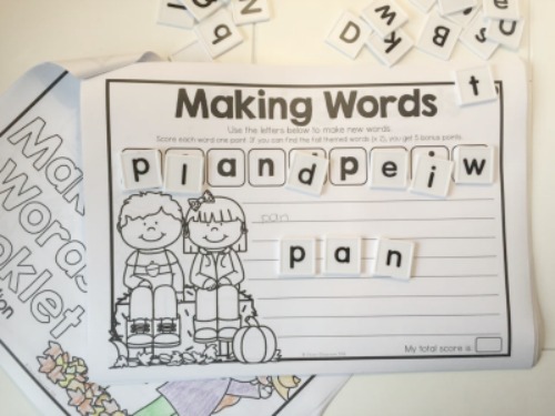 word work activities: making words