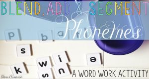 Phoneme blending segmenting and adding word work activity
