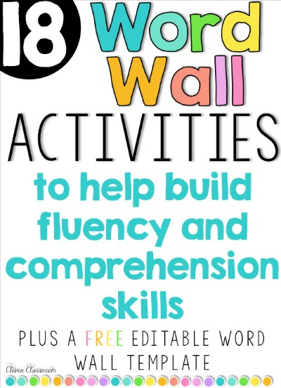 Word wall activities and a free word wall template that you can edit. click through to download