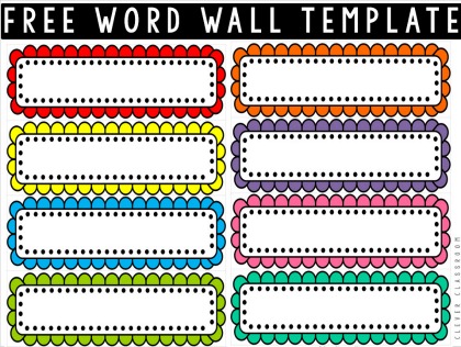 Word Wall template free download