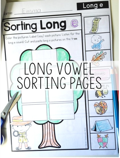long vowel sorting activities