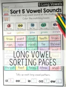 long vowel sorting activities
