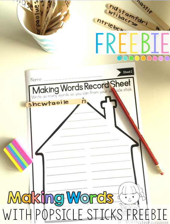 Word work center idea and freebie