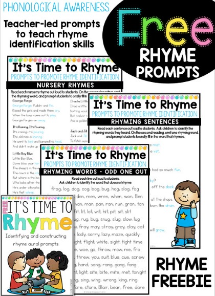 Rhyme FREEBIE Identify and construct rhyme prompts