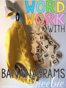 word work freebie using Bananagrams
